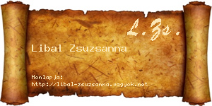 Libal Zsuzsanna névjegykártya